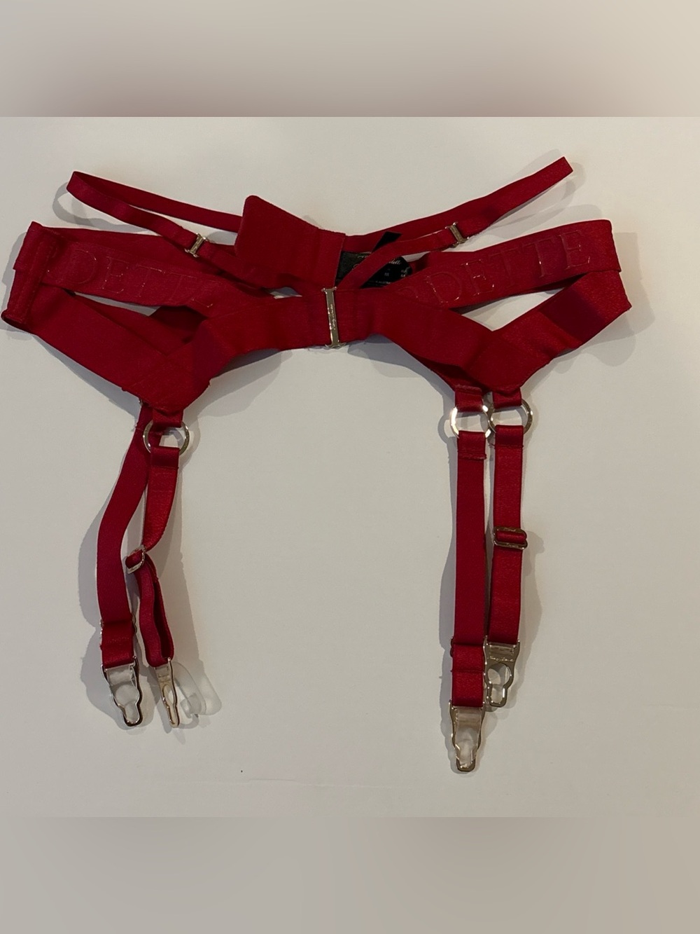 Honey Birdette Red Strappy Garter Suspender Belt Medium M